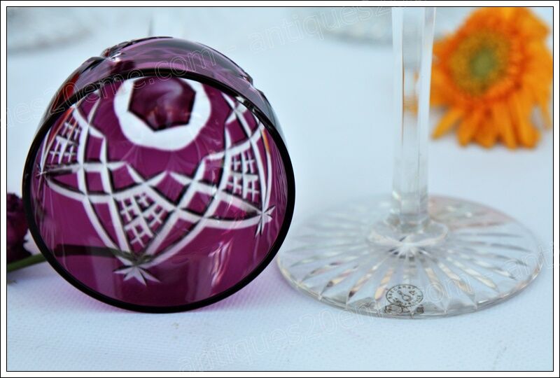 Set of 6 wine glasses from the Rhine Roemer Baccarat Crystal model S1132