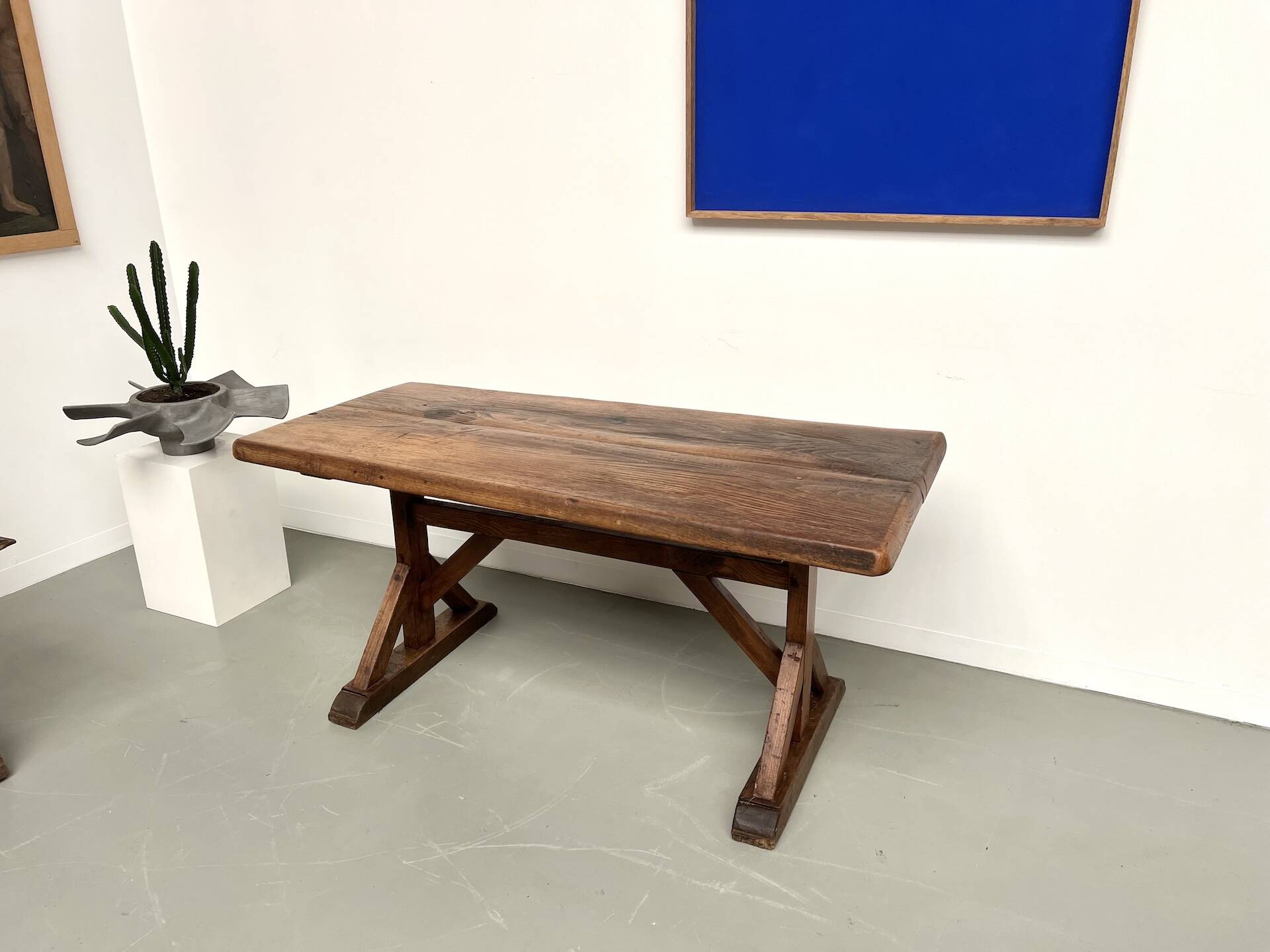 19th century brutalist oak table