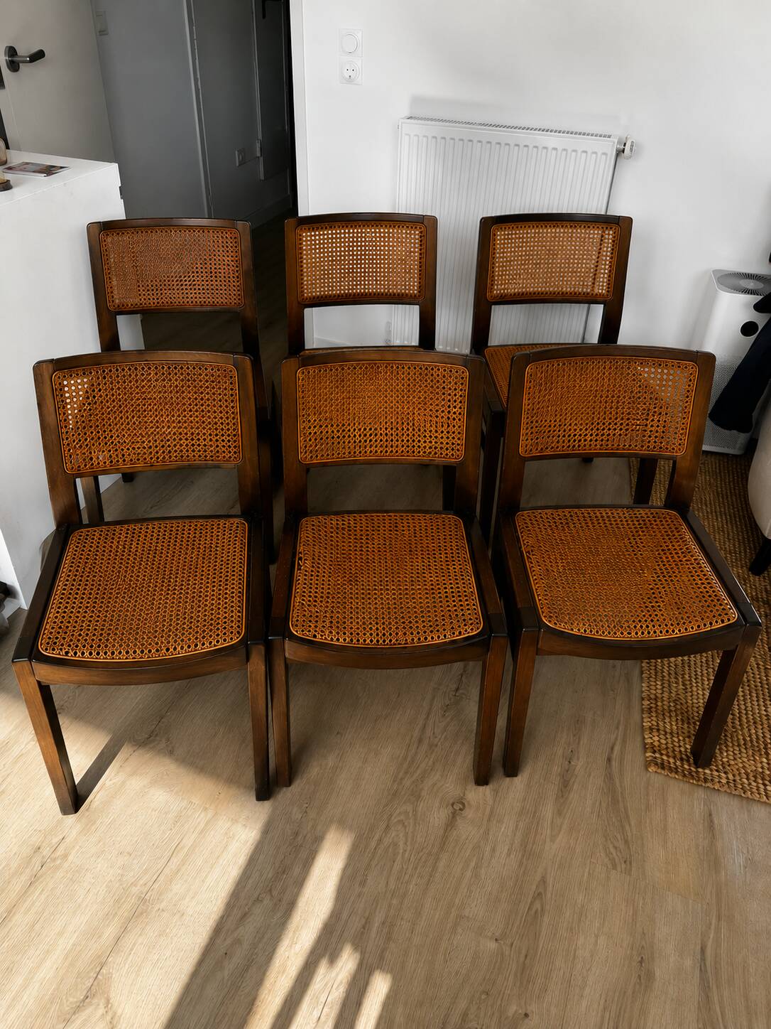 Set of 6 Baumann chairs with caning