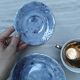 Vintage Marble Purple & Gold Interior Porcelain Coffee/Tea Trio -