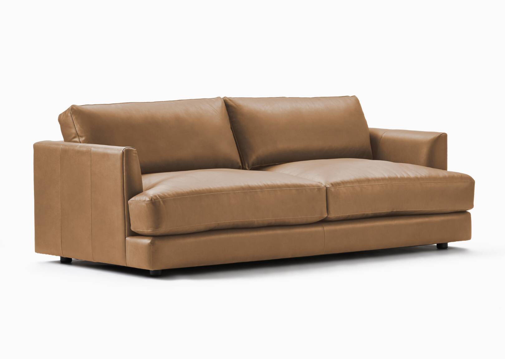 West Elm 3-seater leather sofa