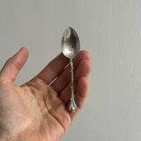 Set of 10 small silver metal spoons