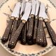 12 couteaux de table et service à gigot 1900