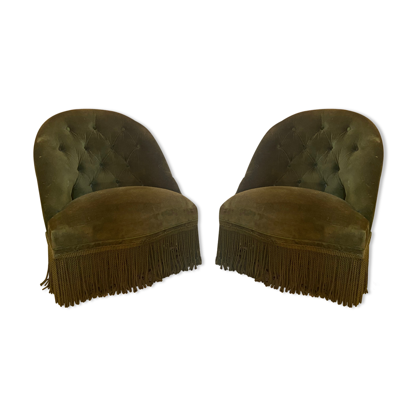 Pair of vintage toad armchairs