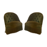 Pair of vintage toad armchairs