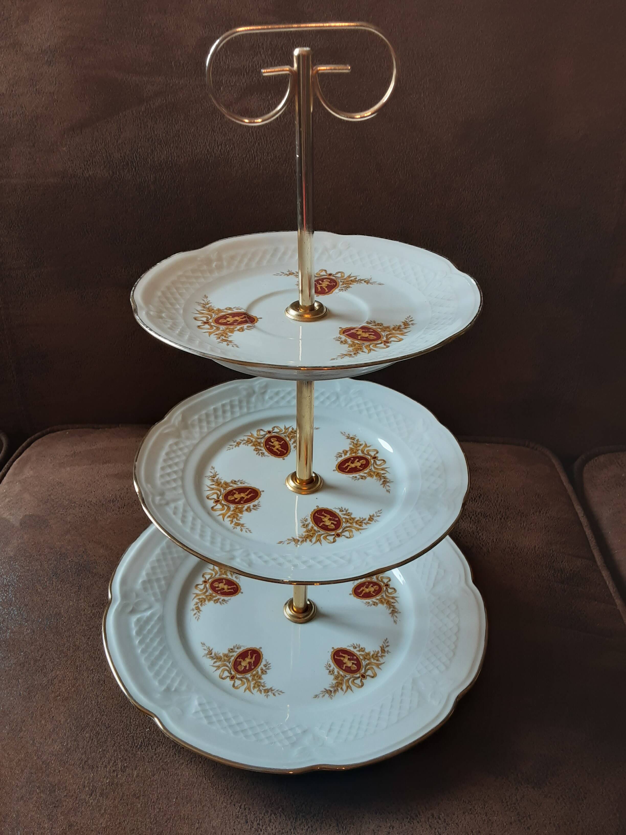 Paris porcelain 3-tier tray