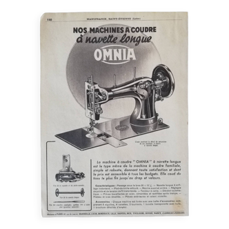 Poster sewing machine Omnia 1953 long shuttle model