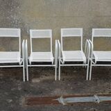 Suite de 4 fauteuils de jardin vintage 1950