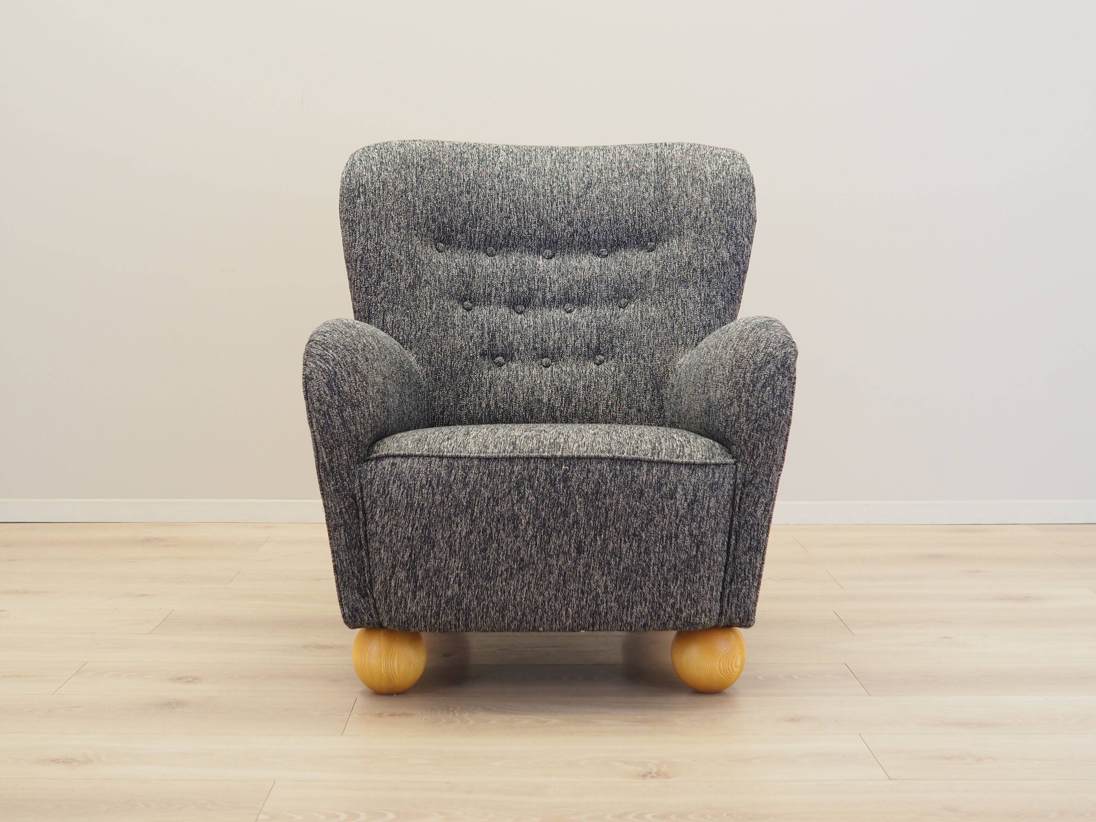 Grey armchair, Scandinavian design, production: Denmark