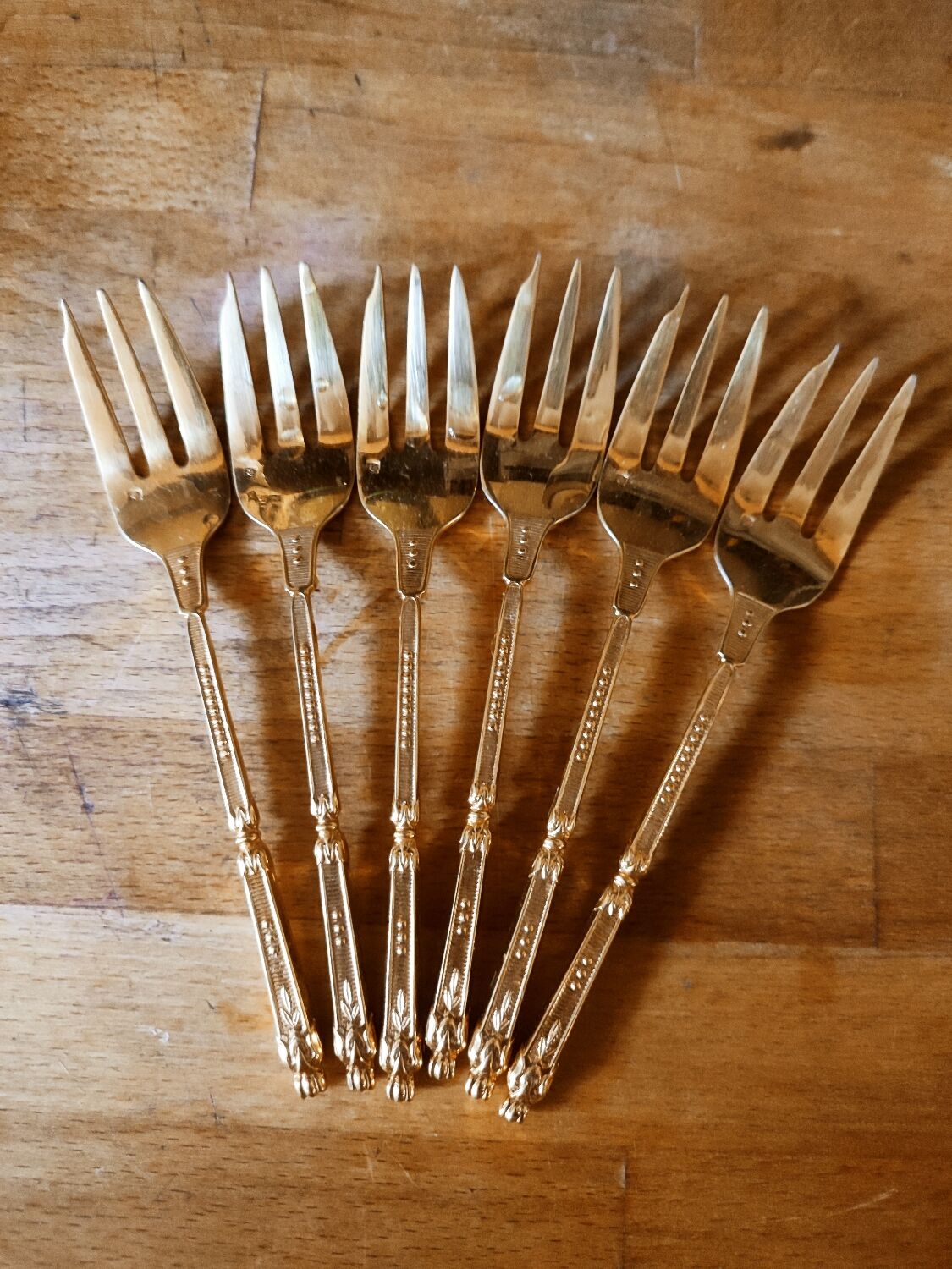 Set of 6 melon forks, cake forks