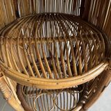 Vintage Bar Sports in bamboo and wicker bar cart, 1970s