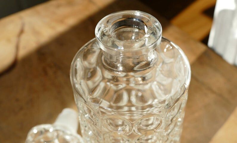 1970s whisky carafe made of solid glass