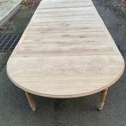 Louis Philippe extendable dining table with 8 extensions, solid oak, 19th century, 350