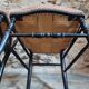 Pair of antique Napoleon III chairs in blackened wood and fabric.