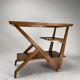 Chariot de bar en bois dans le goût de Charlotte Perriand, Italie années 1950