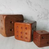 Carved wood dice