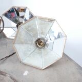Antique industrial mirrored reflector shade pendant