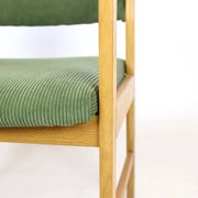 Fauteuil en chêne et velours années 60