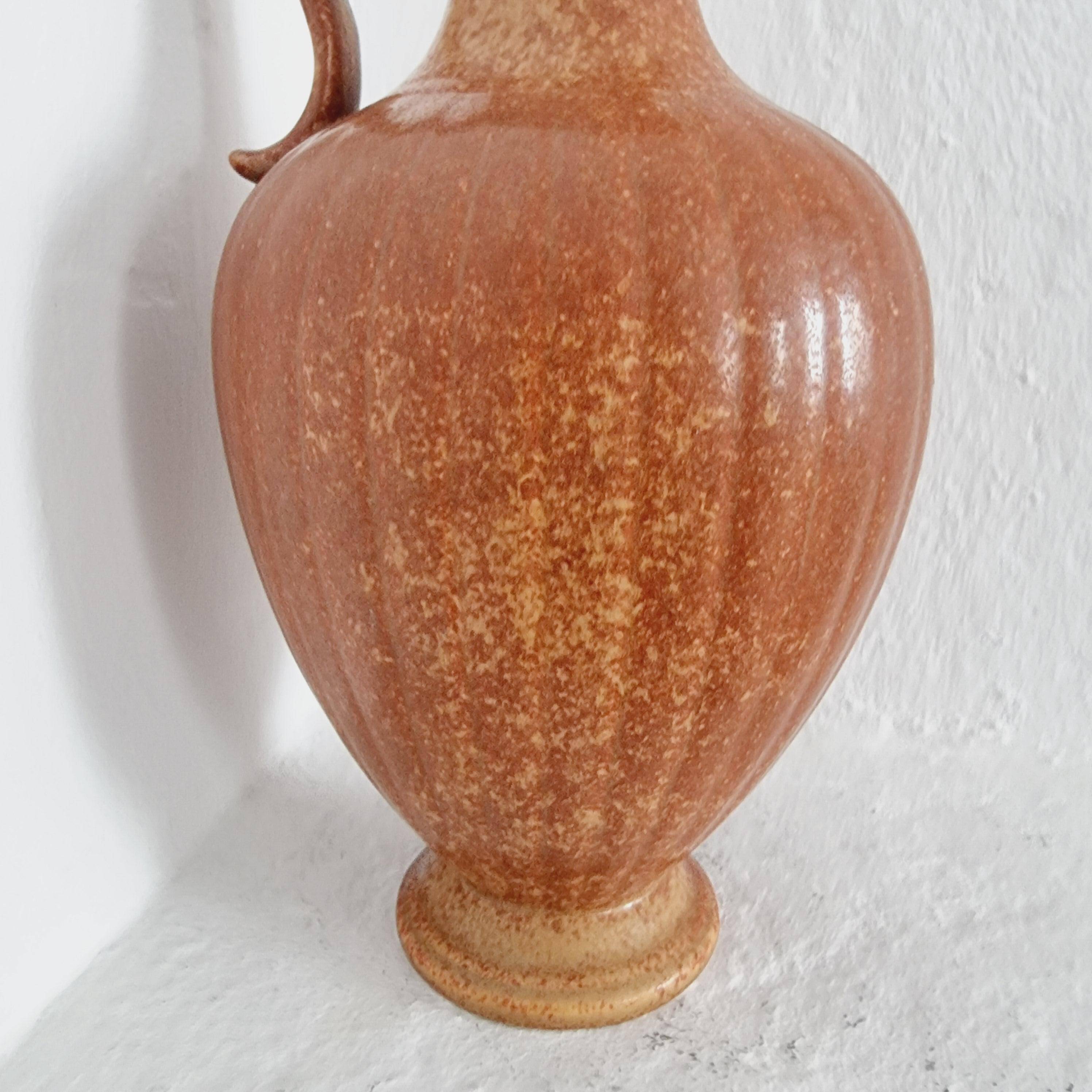 Large decorative vase/carafe in modern Scandinavian ceramic by Gunnar Nylund.