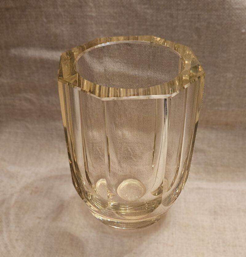 Daum Nancy - Cylindrical Vase, Citrine Colour, Circa 1930