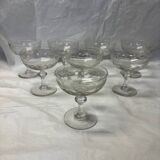 Set of 8 old champagne glasses