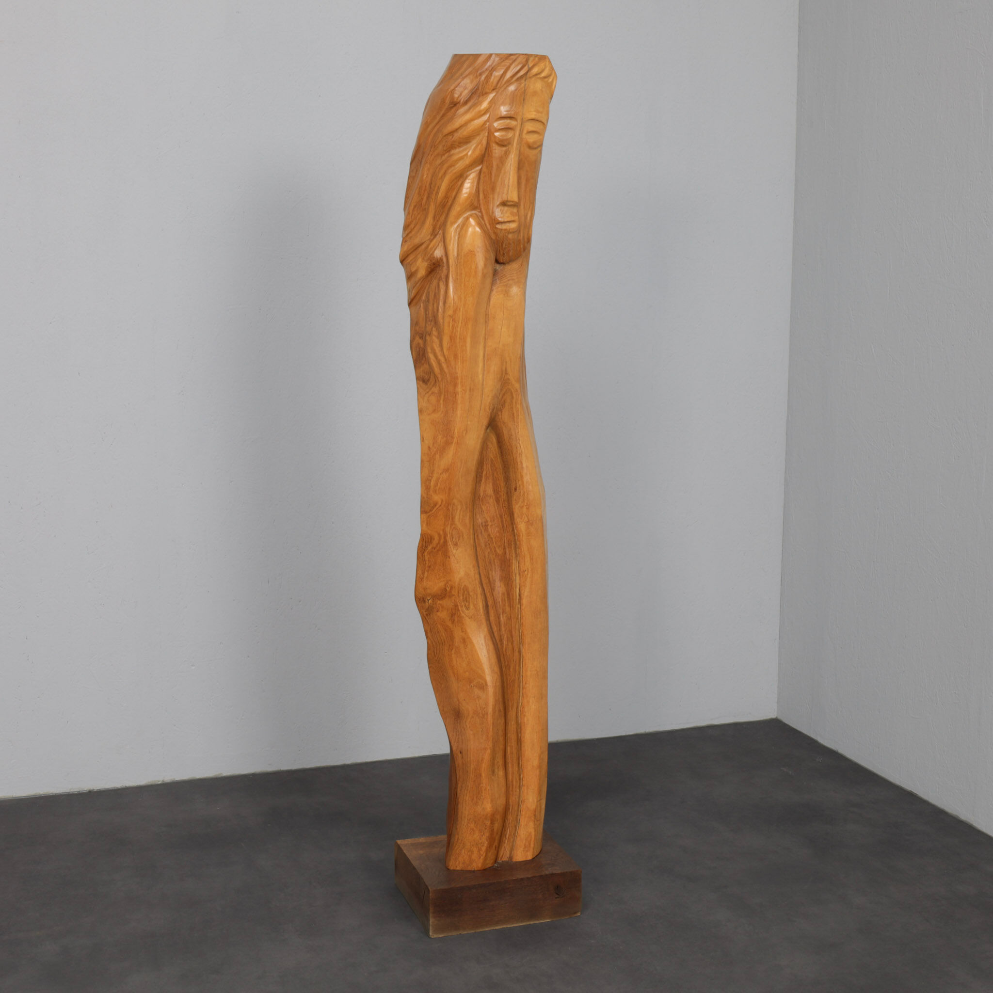 Monumental hand-carved oak sculpture, Belgium, 1970s