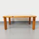 Vintage modernist coffee table in pine and glass from the 70s and 80s.