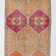 Tapis de couloir turc vintage rose et orange 3x10, 88x323 cm