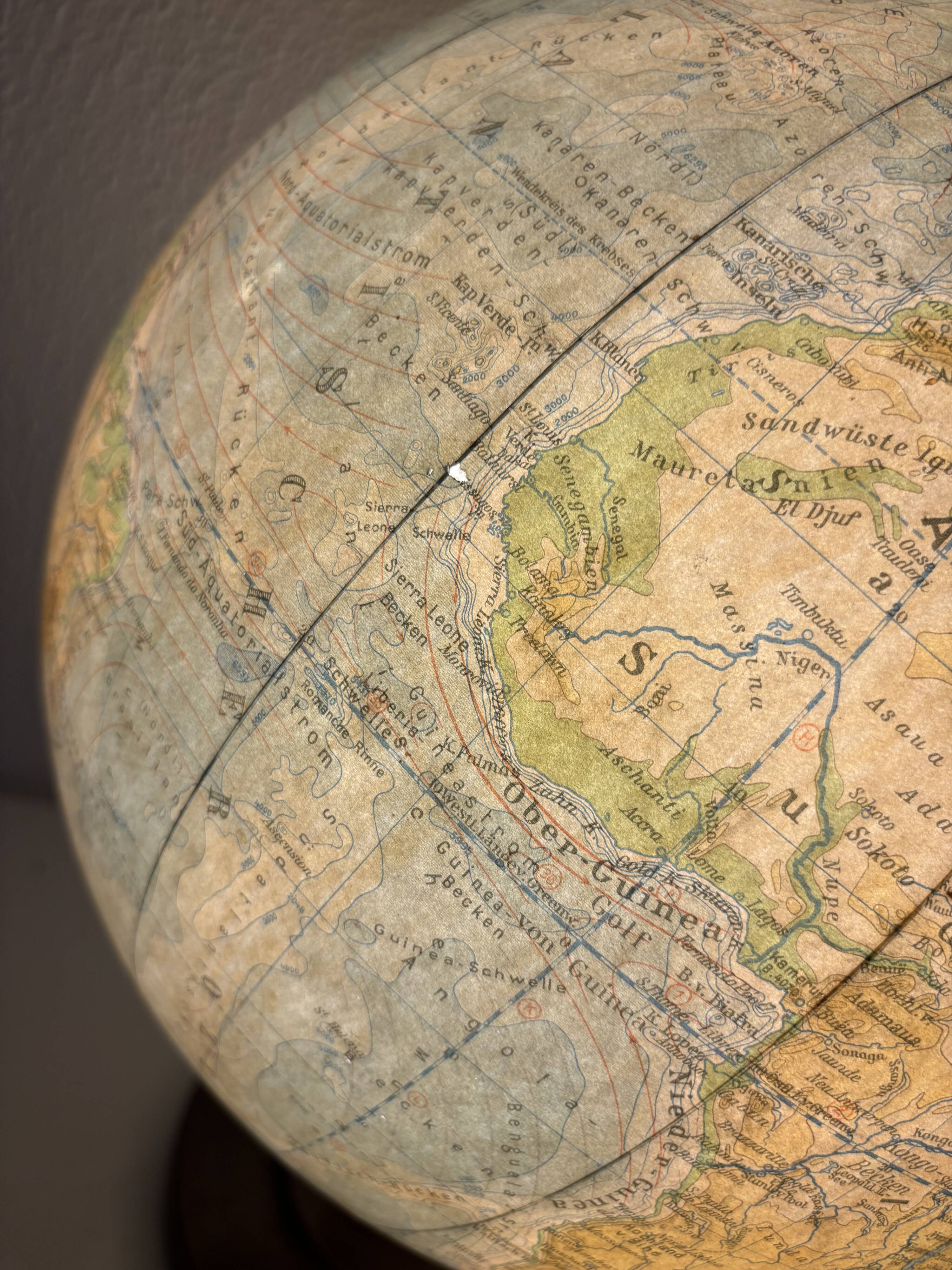 Vintage globe 1950/1953 terrestrial Räth world map ex-GDR - 52 cm