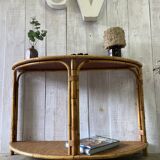 Vintage rattan console