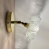 Vintage molded glass lampshade wall light