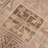 3x12 brown & beige vintage runner rug 100x360cm