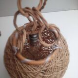 Vintage rope and rattan ball pendant light