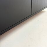 Table basse vintage en bois noir de Fiarm avec détails chromés