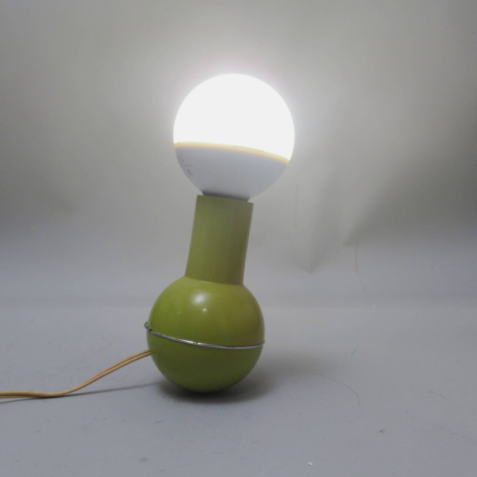 Italian culbuto lamp in khaki by Lamperti from the 1970s.
