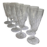 Champagne flutes, cut glass