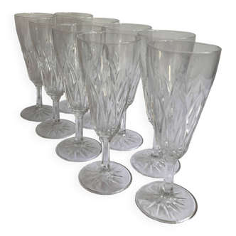 Champagne flutes, cut glass