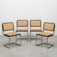 Lot de 6 chaises Cesca B32 noires Marcel Breuer Italie années 80