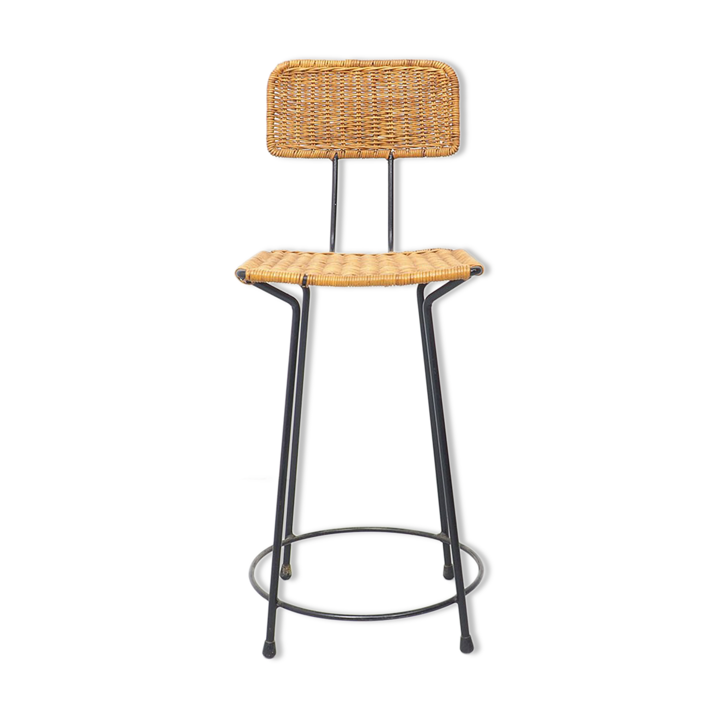 Rattan bar stool by Gian Franco Legler, 1950s