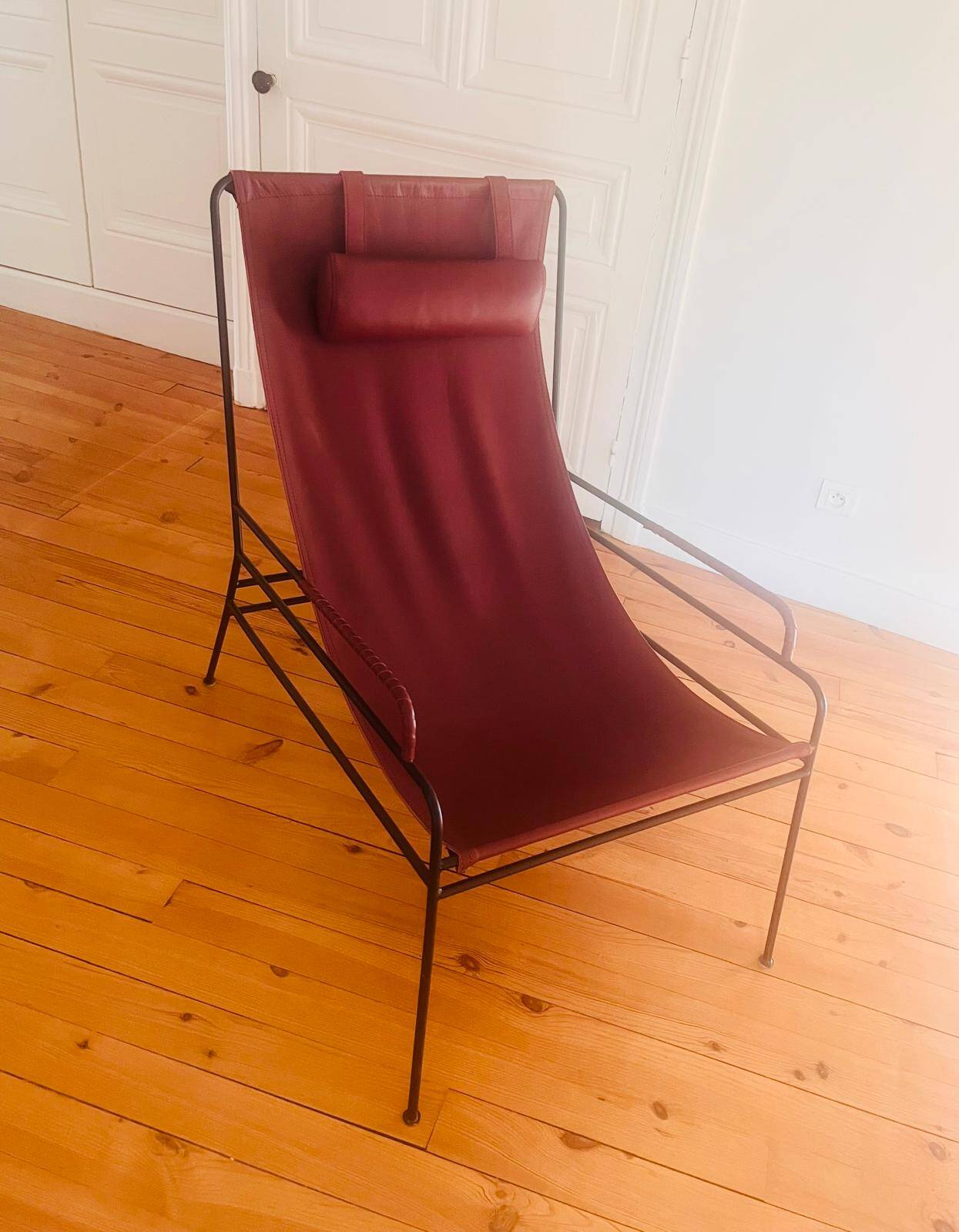 Celchar AM.PM armchair in burgundy leather - Very good condition