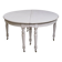 Round Dining Table - Gustavian Style - Gray Painted - Round Legs - Brass Wh