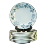12 flat earthenware plates terre de fer bocage