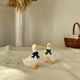 Vintage porcelain salt and pepper shaker in the shape of cottage core geese