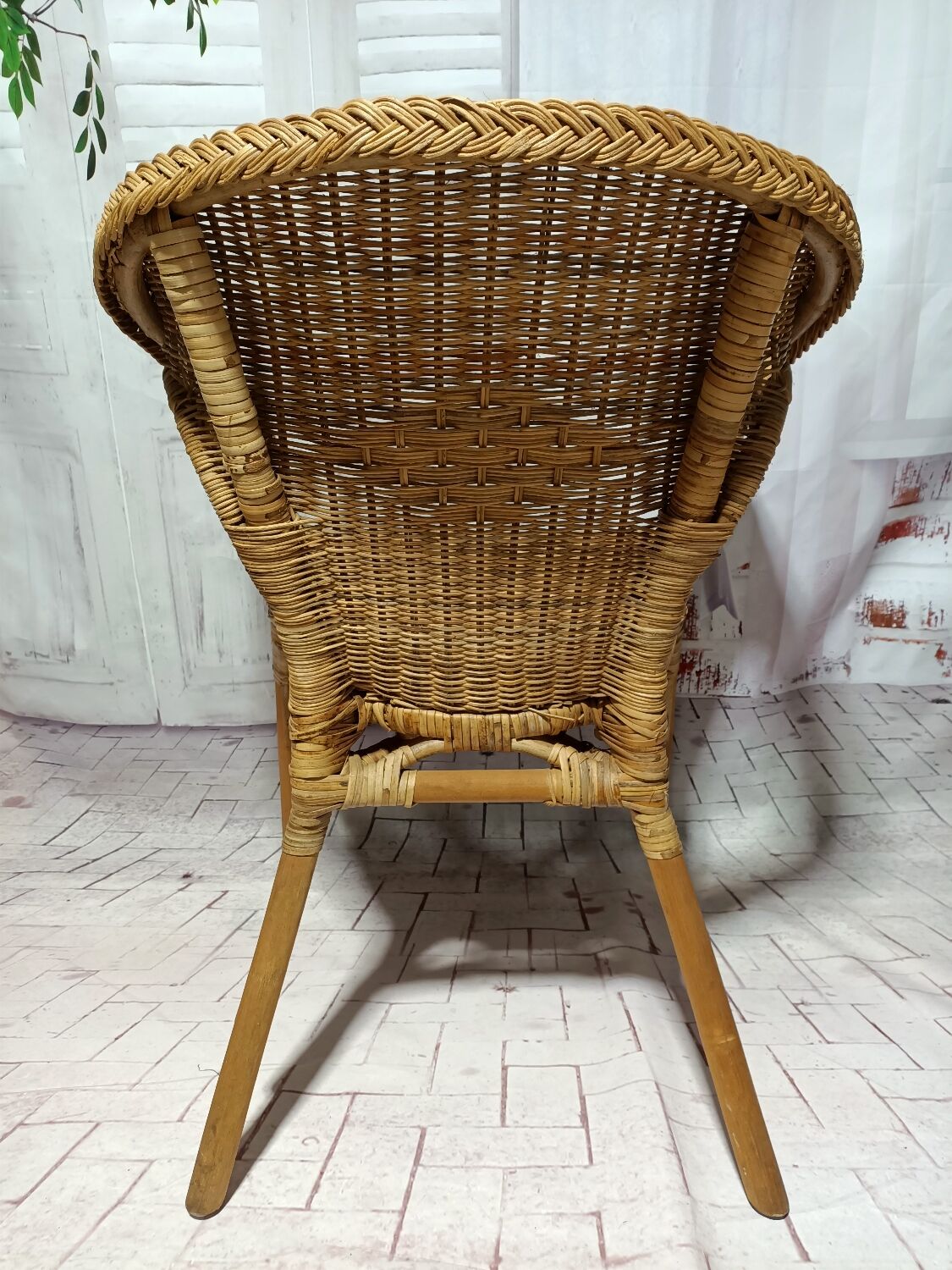 Vintage rattan basket chair