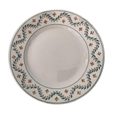 Lunéville set of 6 plates of antique white porcelain tableware with floral decoration