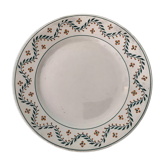 Lunéville set of 6 plates of antique white porcelain tableware with floral decoration