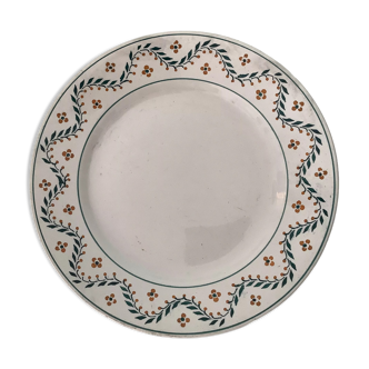 Lunéville set of 6 plates of antique white porcelain tableware with floral decoration