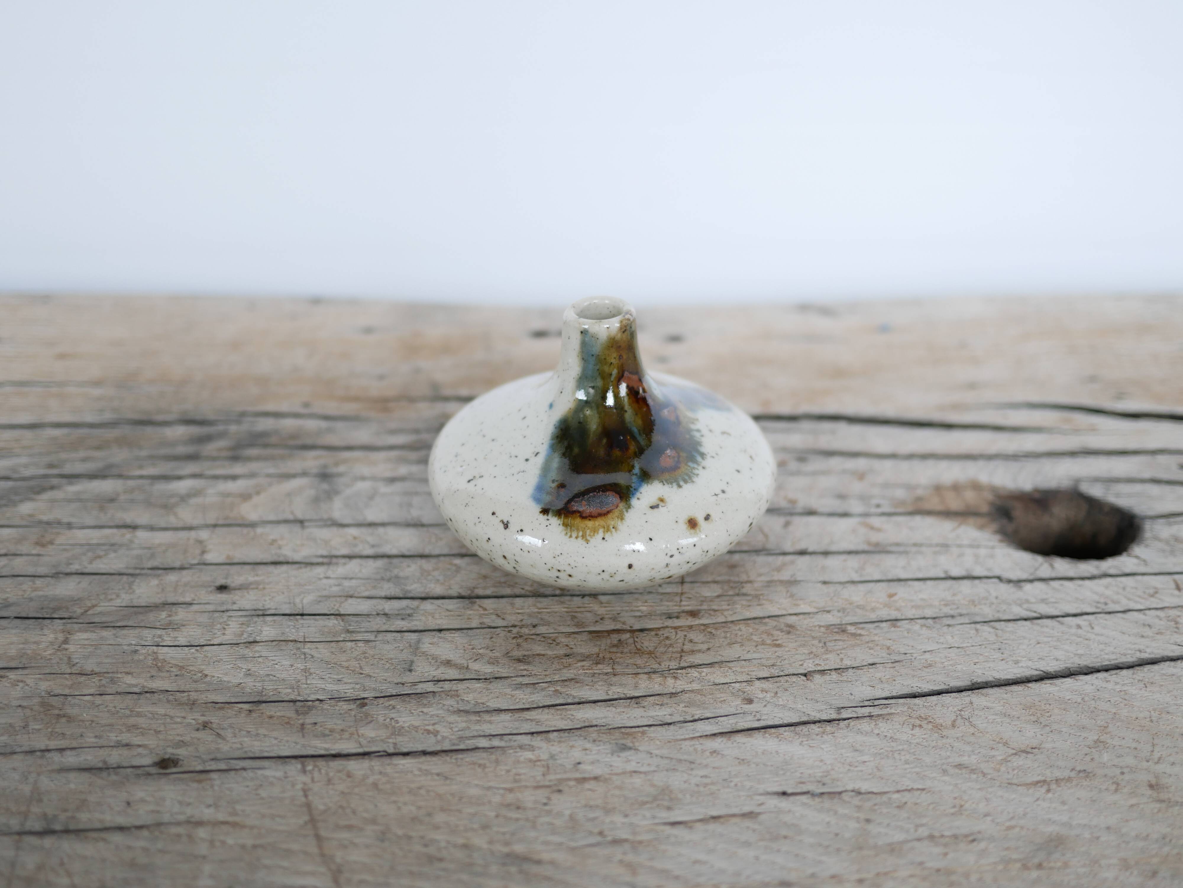 Vintage sandstone soliflore vase signed Cazes