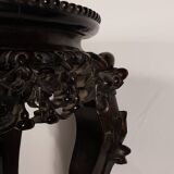China, 19th century ironwood and marble pedestal coffee table