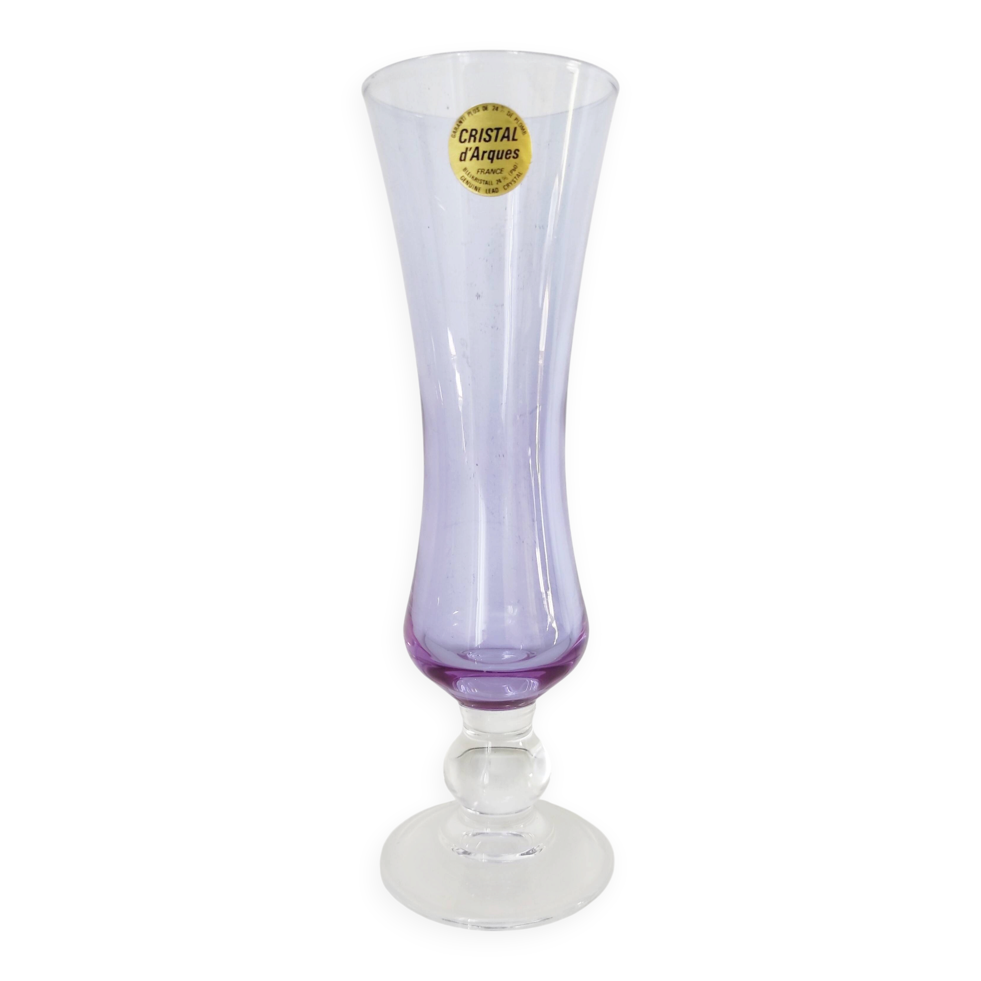 Vase en cristal d'Arques violet